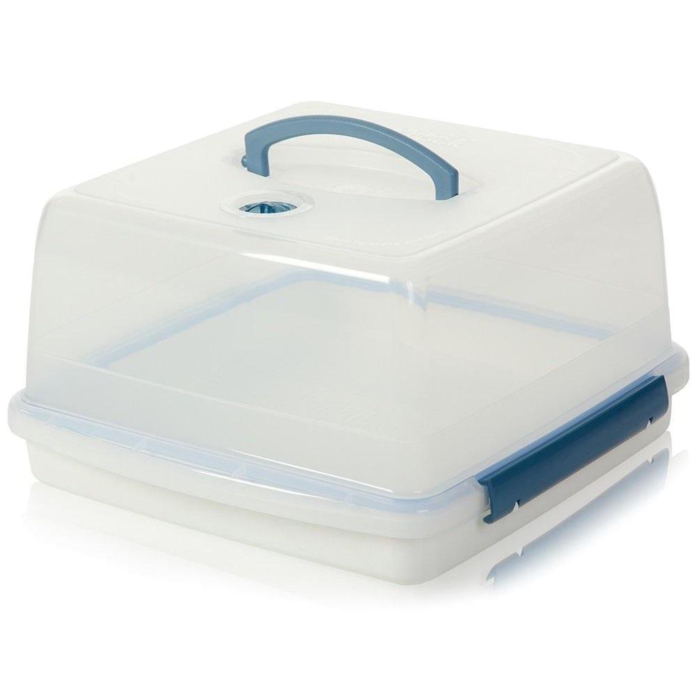 Cake Carriers 12.6 L Clear/Blue Lock & Lock Square Cake Box Baking