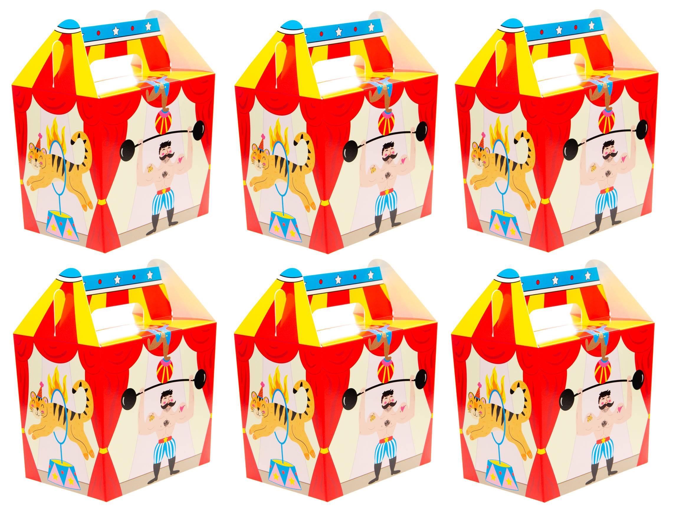 Themed Party Food Lunch Boxes | Set of 6 | Eco-Friendly Cardboard | 14x9.5x12 cm - Picture 36 of 41