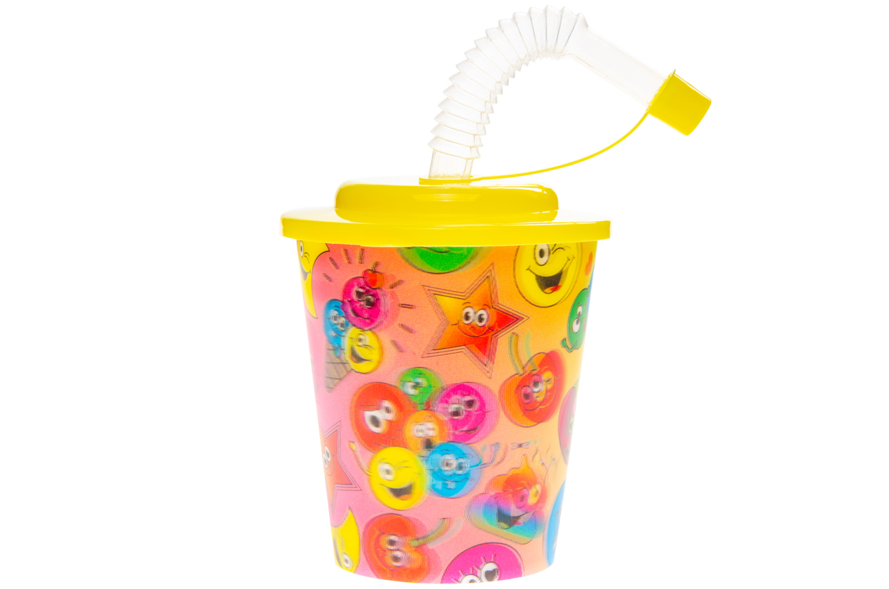 12 Reusable Plastic 3D Cups & Straws - Party Tableware Kids Party Events BBQ - Picture 12 of 26