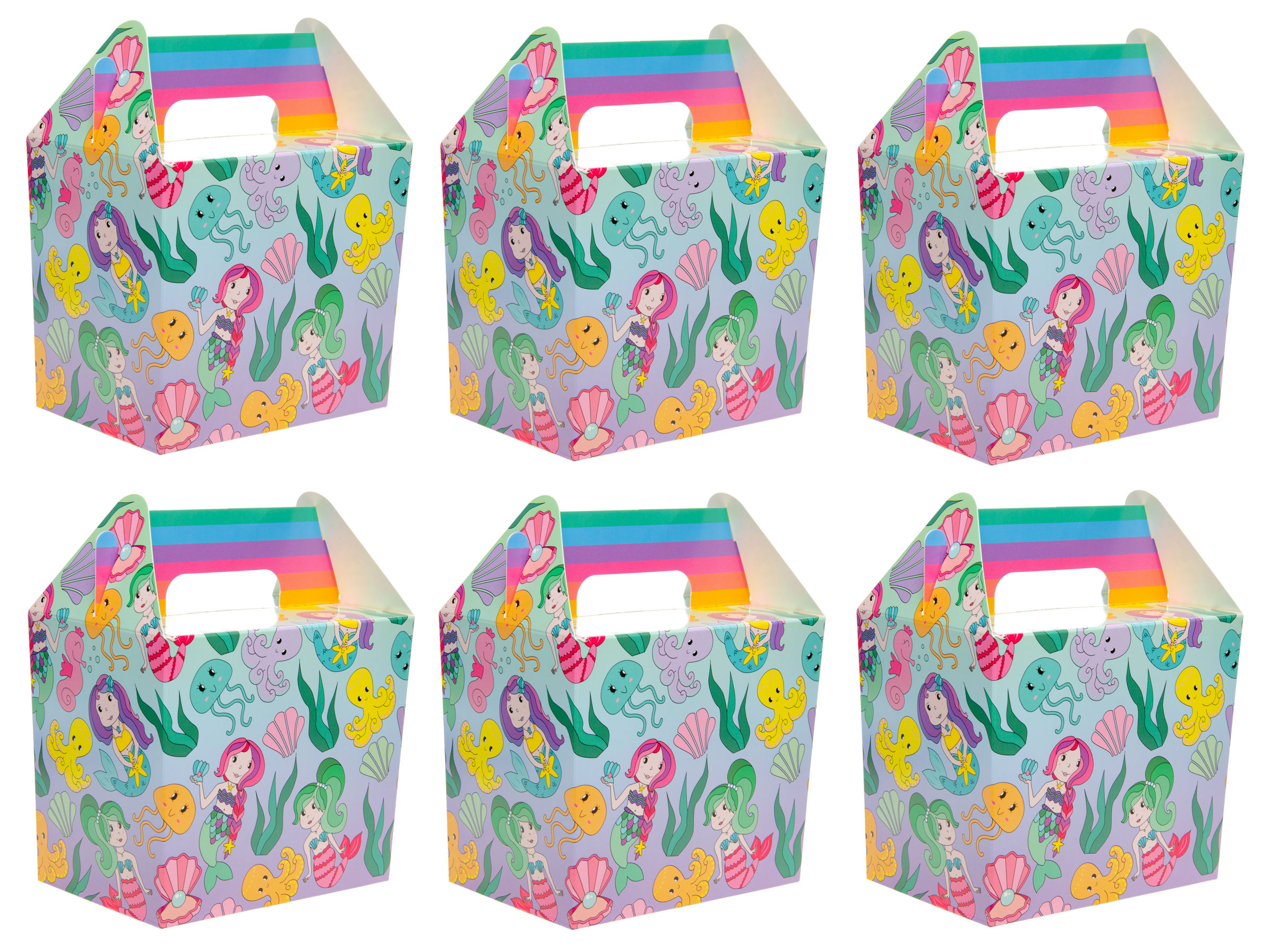 Themed Party Food Lunch Boxes | Set of 6 | Eco-Friendly Cardboard | 14x9.5x12 cm - Picture 5 of 41