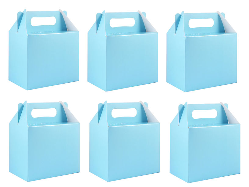 6 Coloured Party Boxes - Choose From 13 Colours - Food Lunch Cardboard Childrens - Picture 12 of 13