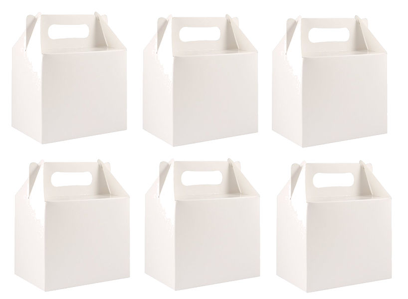 6 Coloured Party Boxes - Choose From 13 Colours - Food Lunch Cardboard Childrens - Picture 3 of 13