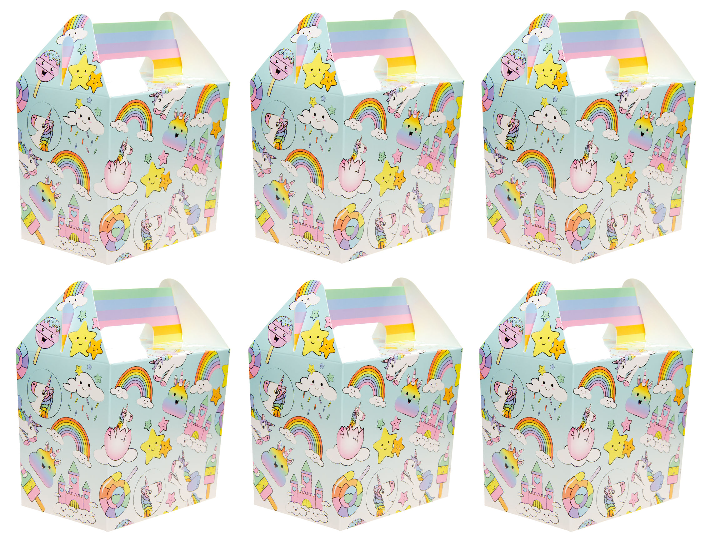Themed Party Food Lunch Boxes | Set of 6 | Eco-Friendly Cardboard | 14x9.5x12 cm - Picture 27 of 41