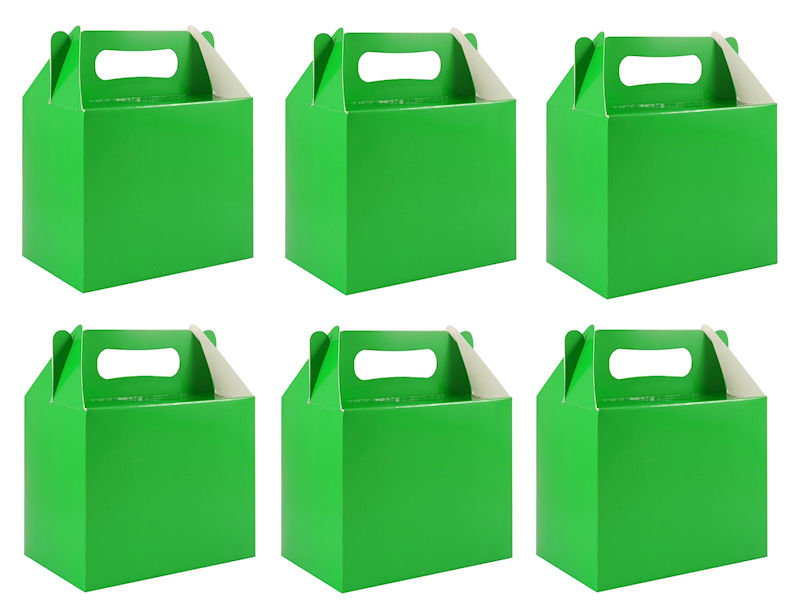 6 Coloured Party Boxes - Choose From 13 Colours - Food Lunch Cardboard Childrens - Picture 8 of 13