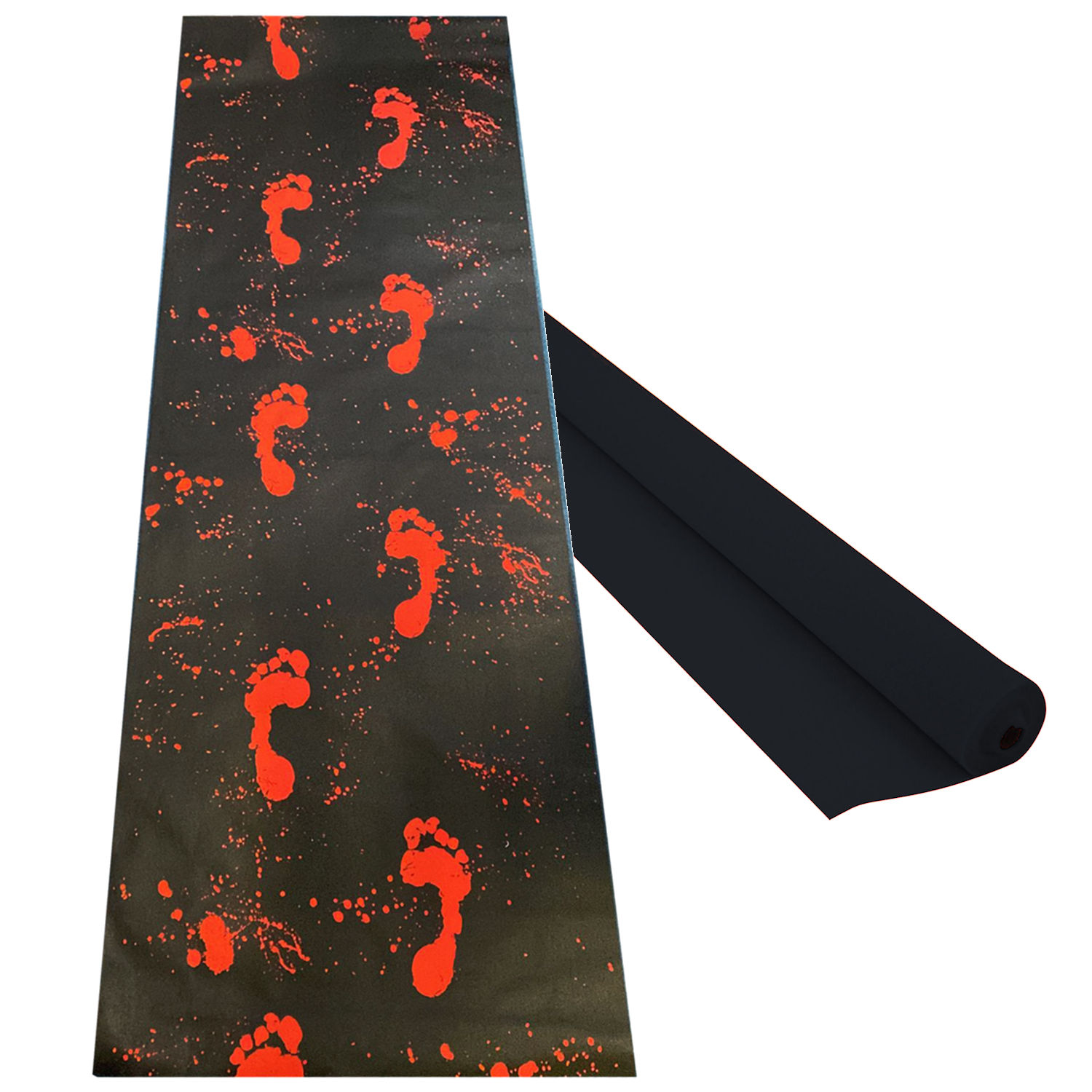 Tapis D'halloween Empreintes Sanglantes 61x457 Cm - Décoration Maison Horror, Neuf