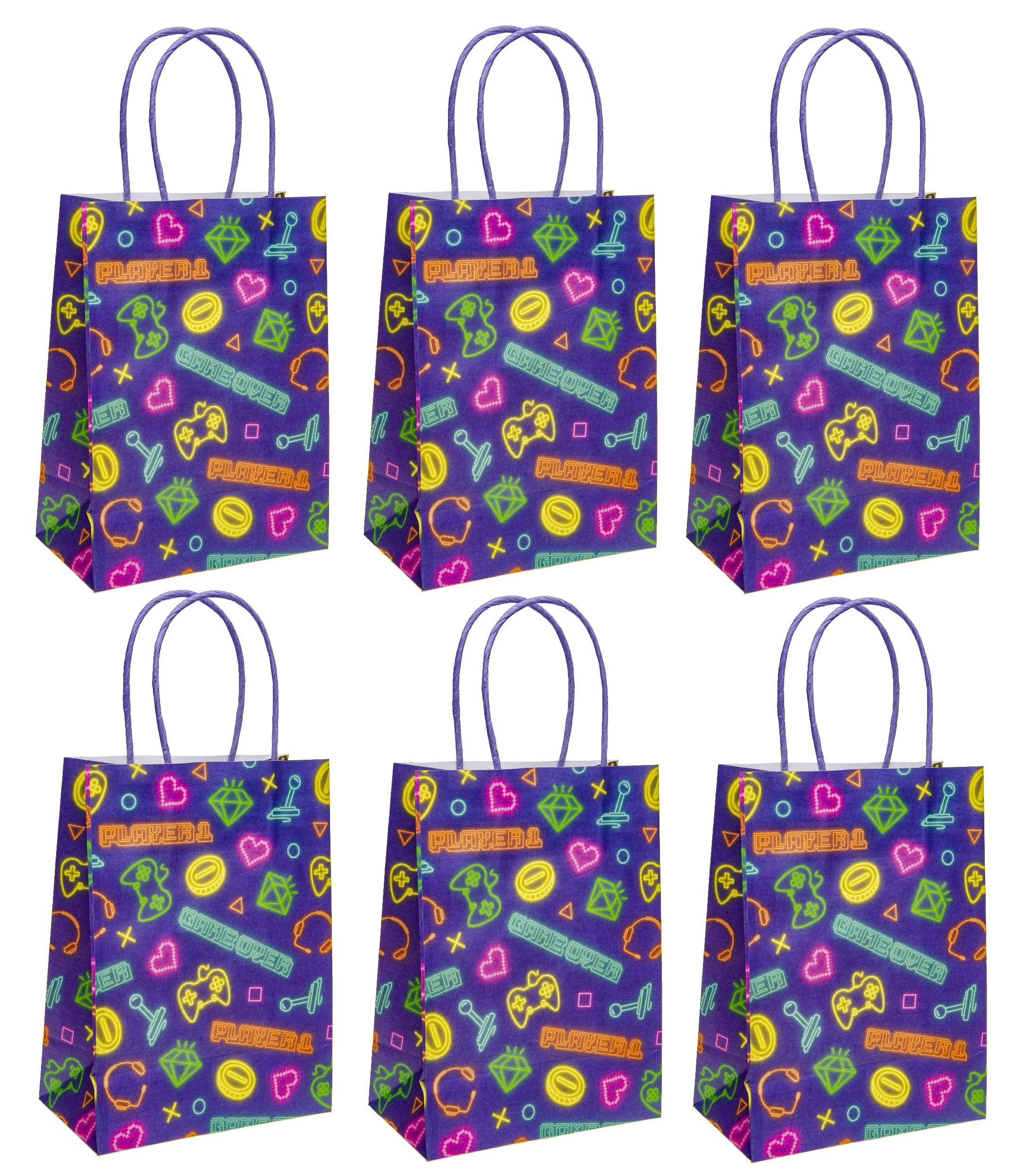 6 Large Themed Party Bags | 16x22x9 cm | Durable & Eco-Friendly Paper Gift Bags - Picture 29 of 31