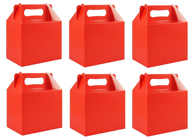 6 Coloured Party Boxes - Choose From 13 Colours - Food Lunch Cardboard Childrens - Picture 10 of 13