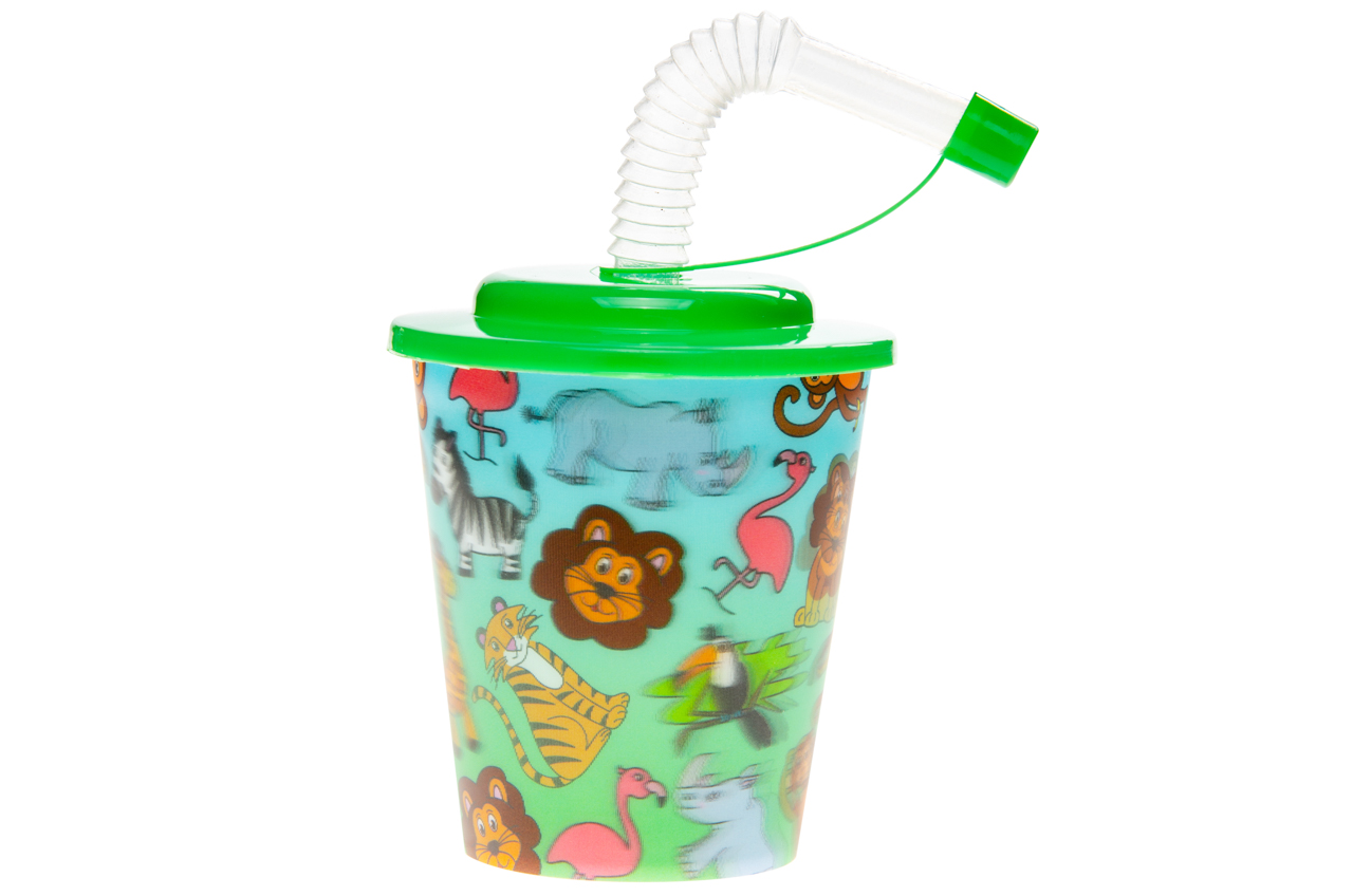 12 Reusable Plastic 3D Cups & Straws - Party Tableware Kids Party Events BBQ - Picture 25 of 26