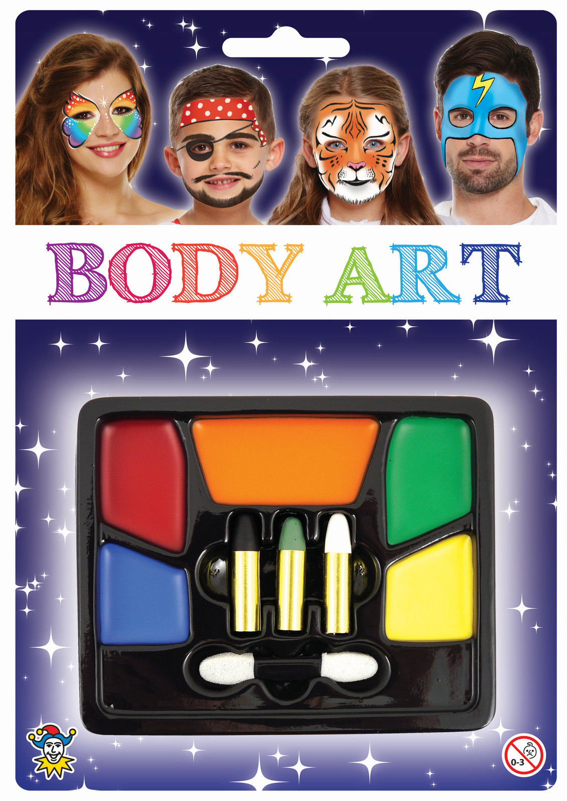 Body Art Face Paint Tray Make Up Stage Kit Party Kids Set 8 Colours