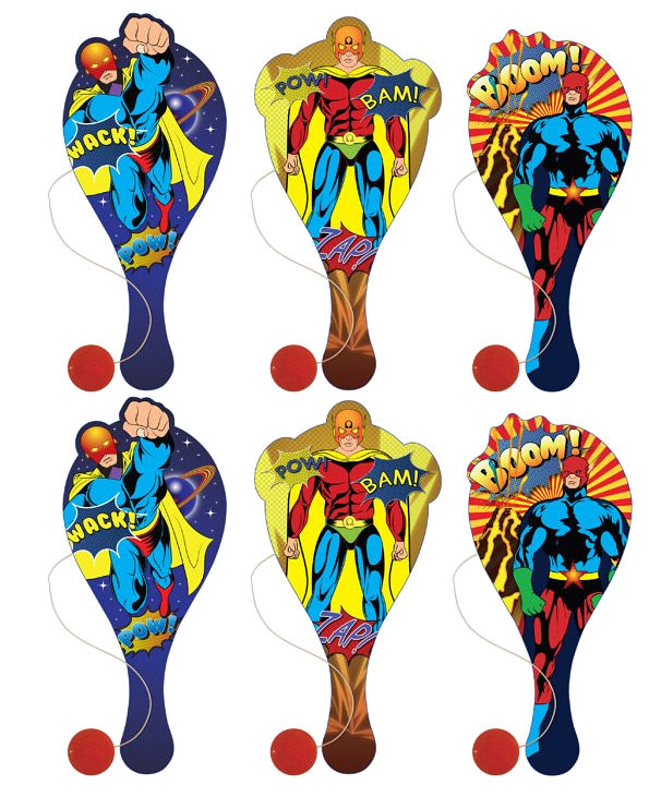 Paddle Ball Schläger aus Holz - 6er Pack - Spielzeug Beute/Party Tasche Füllung Kinder/Kid Biff - Bild 7 von 15