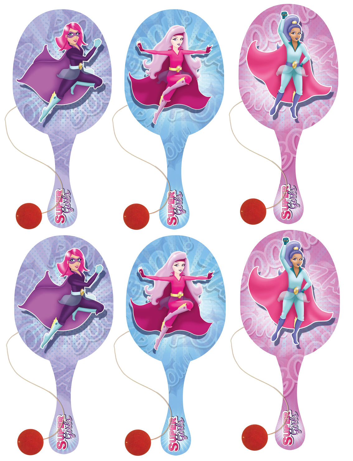 Paddle Ball Schläger aus Holz - 6er Pack - Spielzeug Beute/Party Tasche Füllung Kinder/Kid Biff - Bild 11 von 15