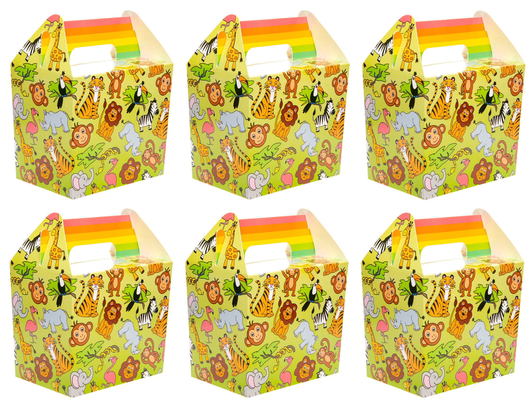 Themed Party Food Lunch Boxes | Set of 6 | Eco-Friendly Cardboard | 14x9.5x12 cm - Picture 11 of 41