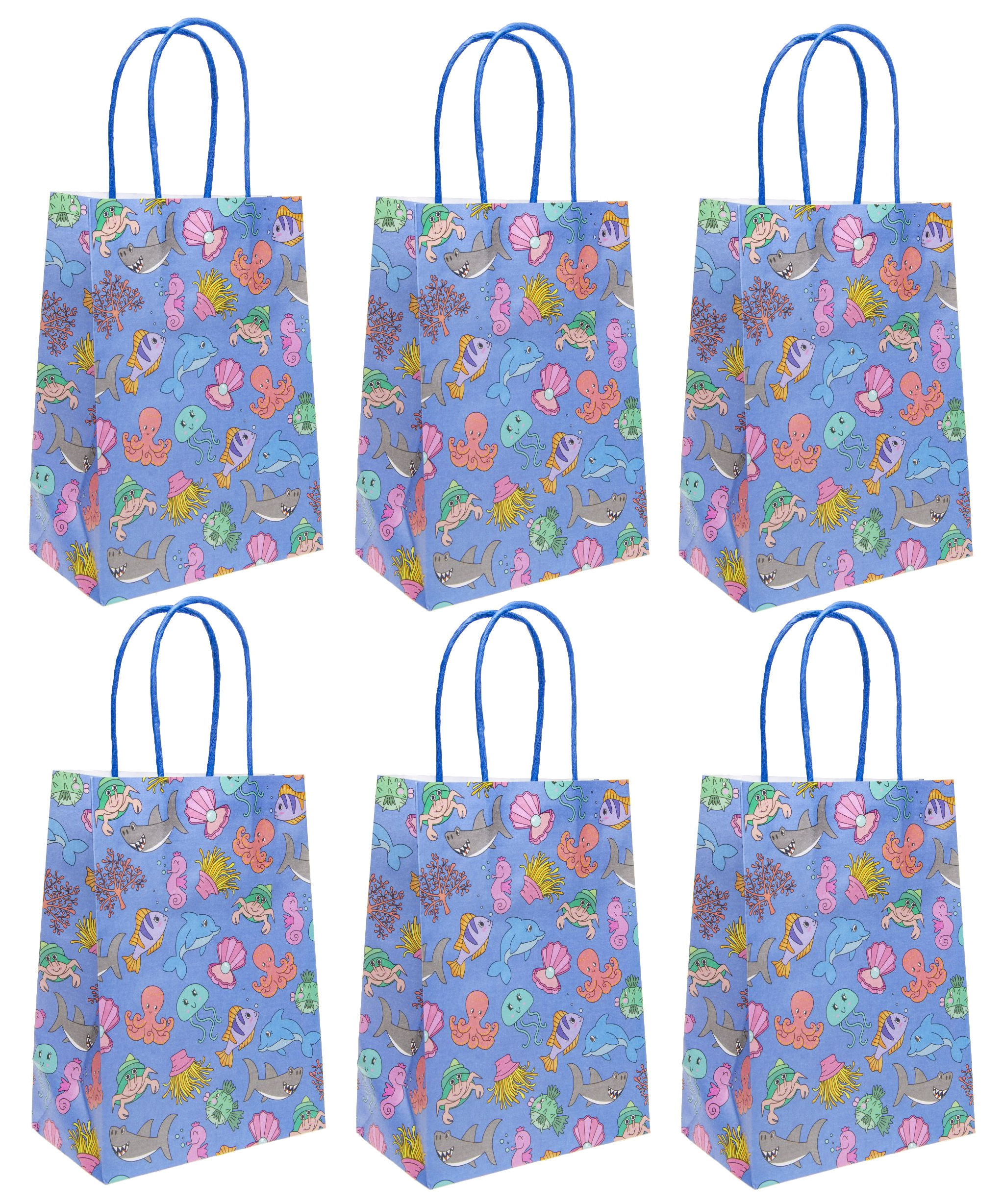 6 Large Themed Party Bags | 16x22x9 cm | Durable & Eco-Friendly Paper Gift Bags - Picture 23 of 31