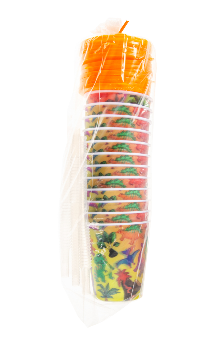 12 Reusable Plastic 3D Cups & Straws - Party Tableware Kids Party Events BBQ - Picture 17 of 26