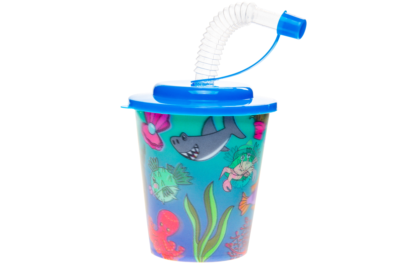 12 Reusable Plastic 3D Cups & Straws - Party Tableware Kids Party Events BBQ - Picture 23 of 26