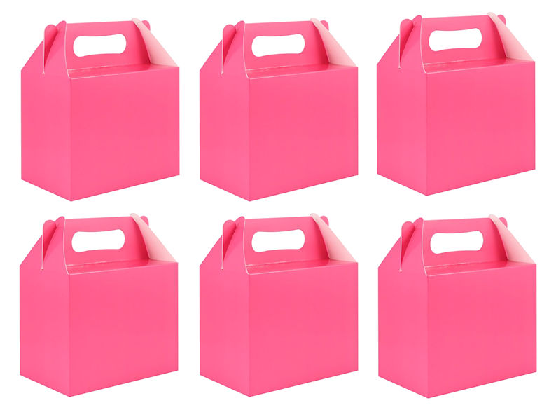 6 Coloured Party Boxes - Choose From 13 Colours - Food Lunch Cardboard Childrens - Picture 13 of 13