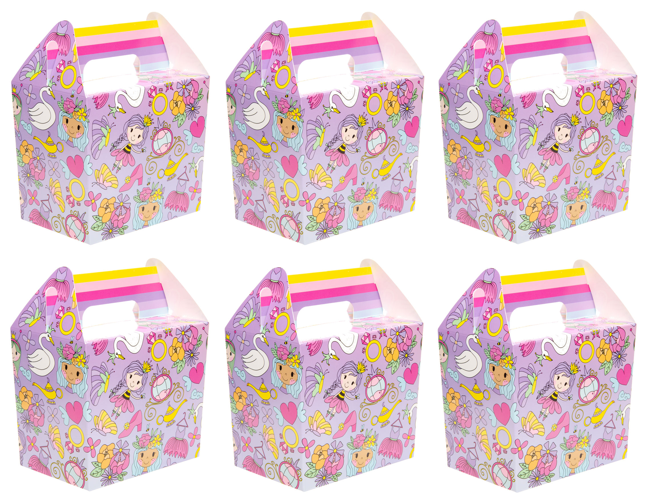 Themed Party Food Lunch Boxes | Set of 6 | Eco-Friendly Cardboard | 14x9.5x12 cm - Picture 8 of 41