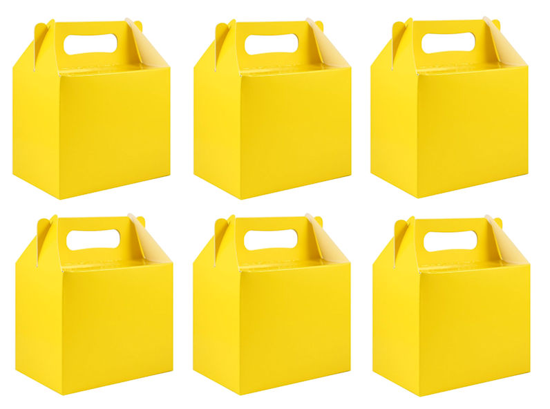 6 Coloured Party Boxes - Choose From 13 Colours - Food Lunch Cardboard Childrens - Picture 9 of 13