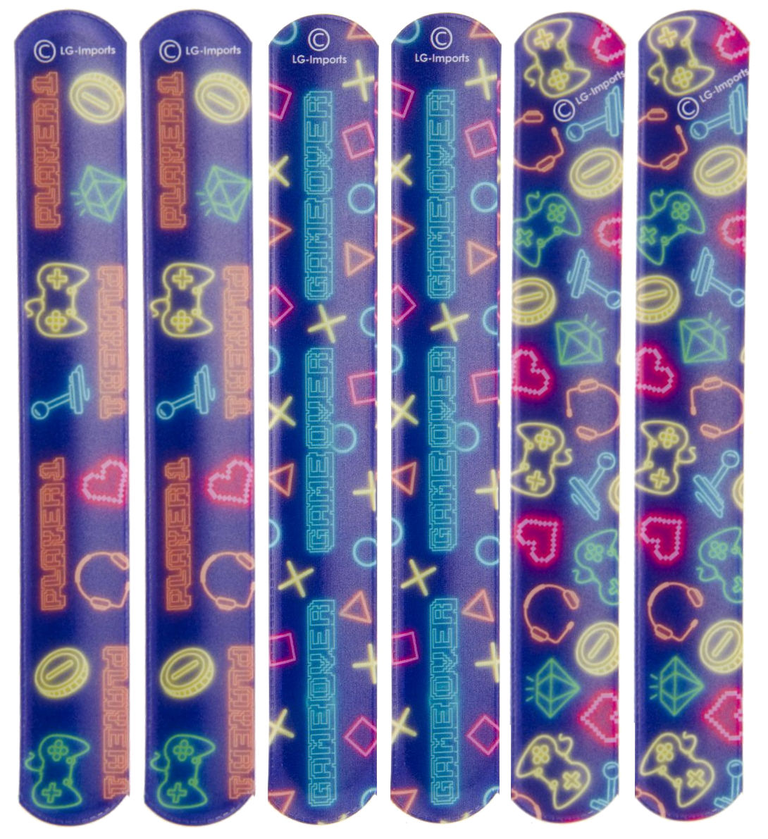 12 Slap Band Bracelets - Kid Party Bags Favour Snap Wrist Stocking Filler Loot - Picture 22 of 27