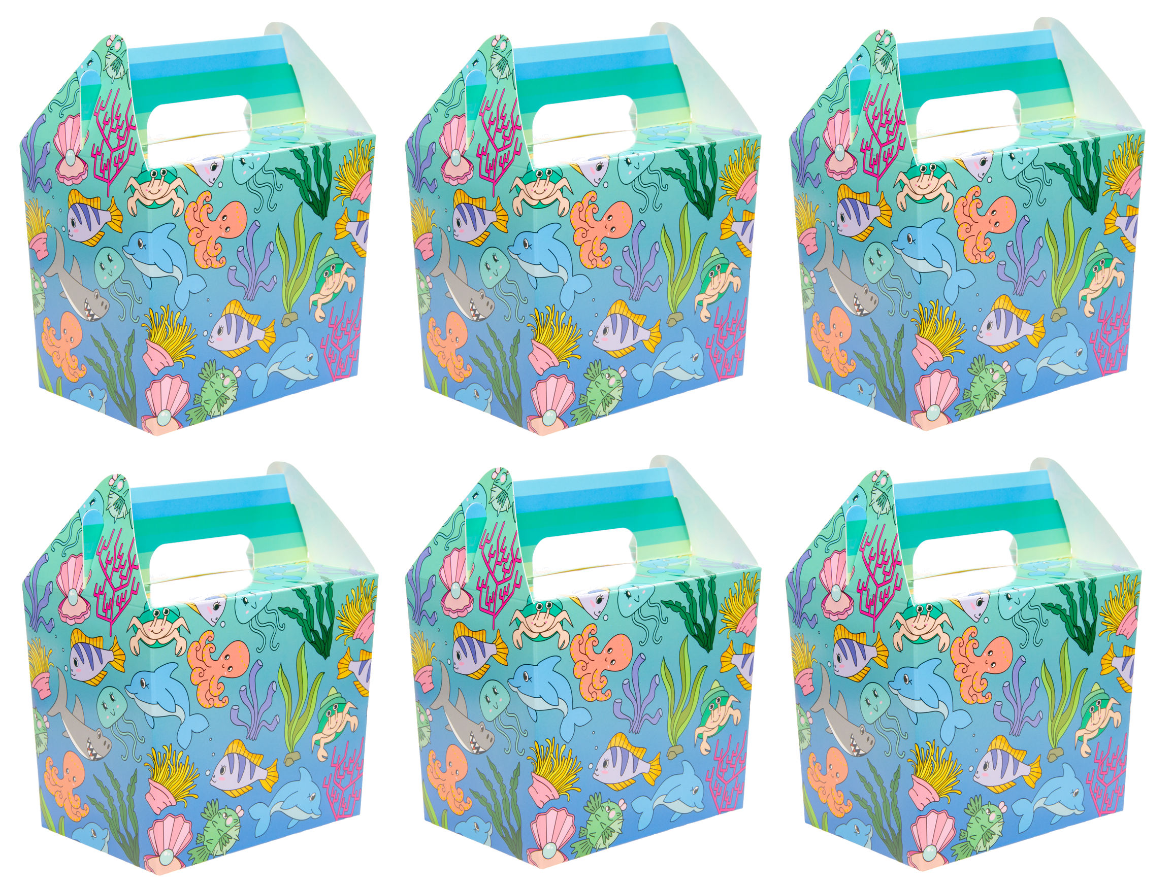 Themed Party Food Lunch Boxes | Set of 6 | Eco-Friendly Cardboard | 14x9.5x12 cm - Picture 24 of 41