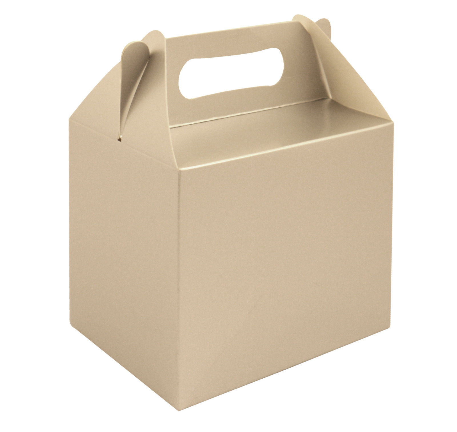 6 Silver Party Boxes Food Loot Lunch Cardboard Gift Wedding/Kids