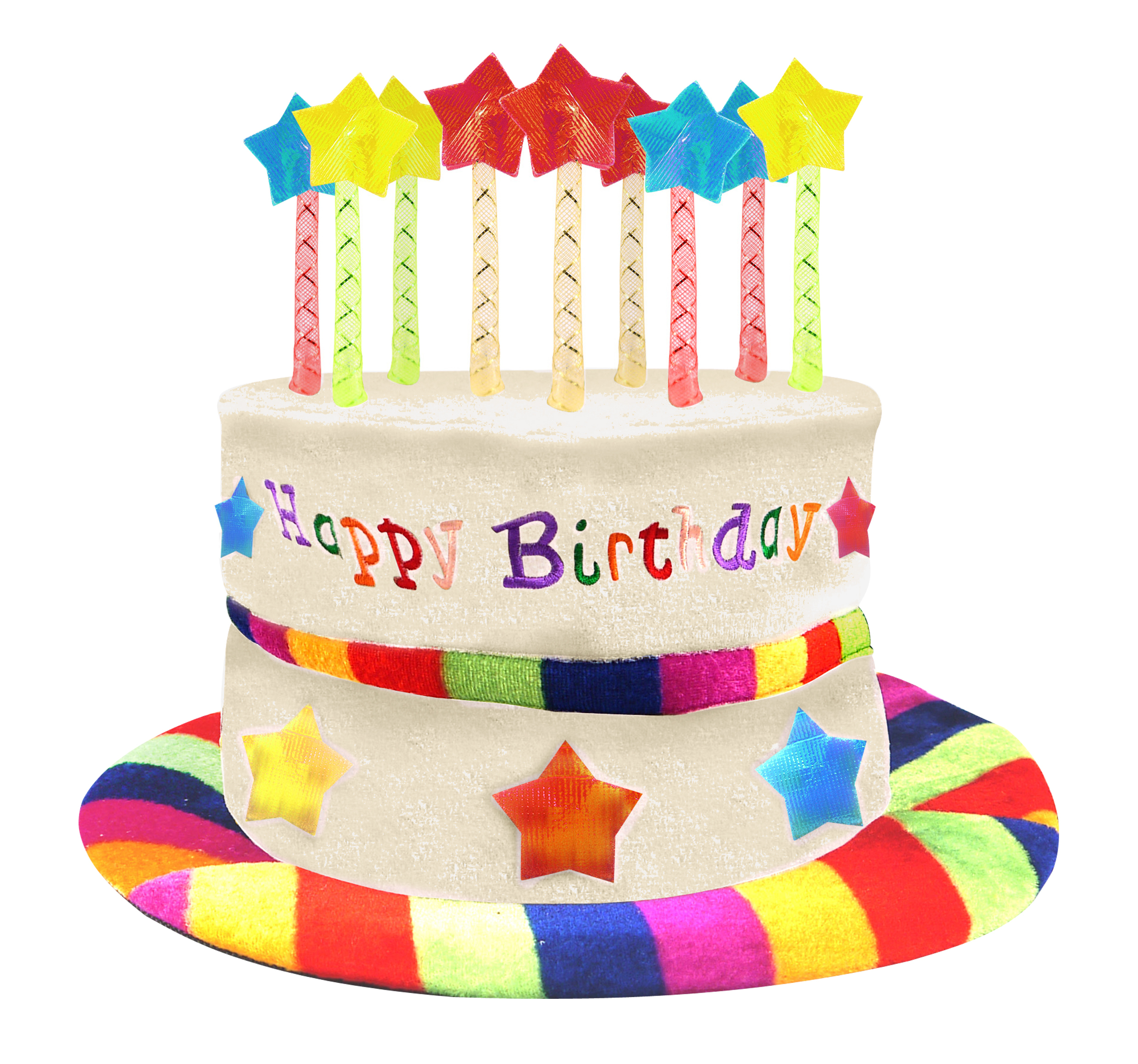 Download Adult Rainbow Birthday Cake Hat - Mock Candles Hat Multi ...