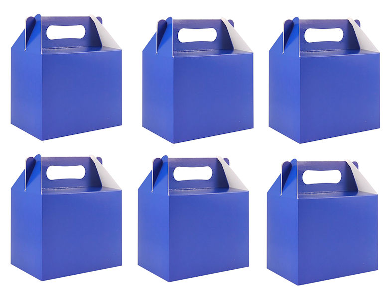 6 Coloured Party Boxes - Choose From 13 Colours - Food Lunch Cardboard Childrens - Picture 2 of 13