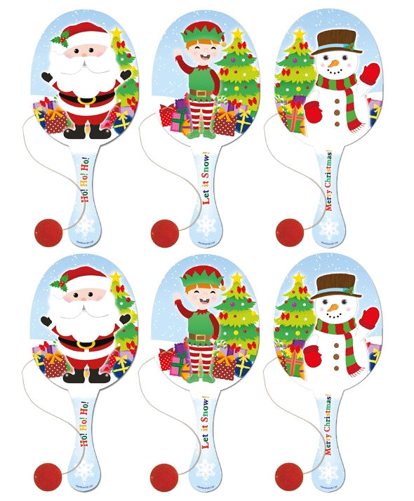 Paddle Ball Schläger aus Holz - 6er Pack - Spielzeug Beute/Party Tasche Füllung Kinder/Kid Biff - Bild 2 von 15