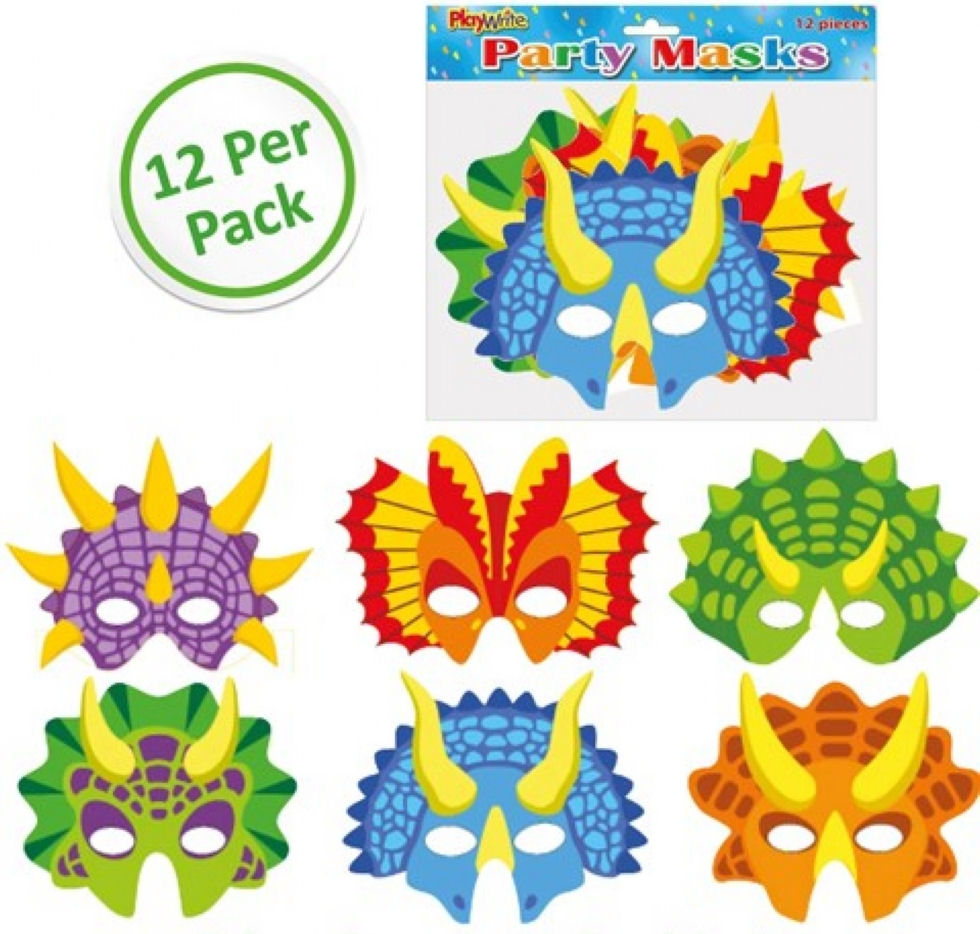 12 Cardboard Paper Masks - Loot/Party Bag Fillers Costume Kids Fancy ...