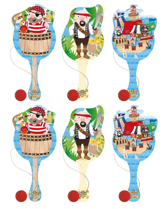 Paddle Ball Schläger aus Holz - 6er Pack - Spielzeug Beute/Party Tasche Füllung Kinder/Kid Biff - Bild 6 von 15