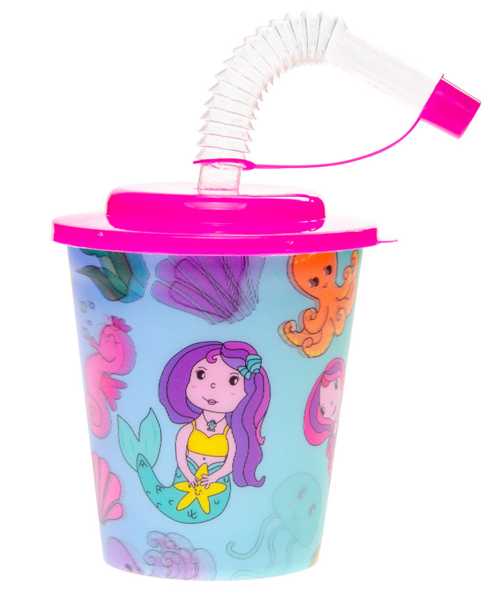 12 Reusable Plastic 3D Cups & Straws - Party Tableware Kids Party Events BBQ - Picture 5 of 26