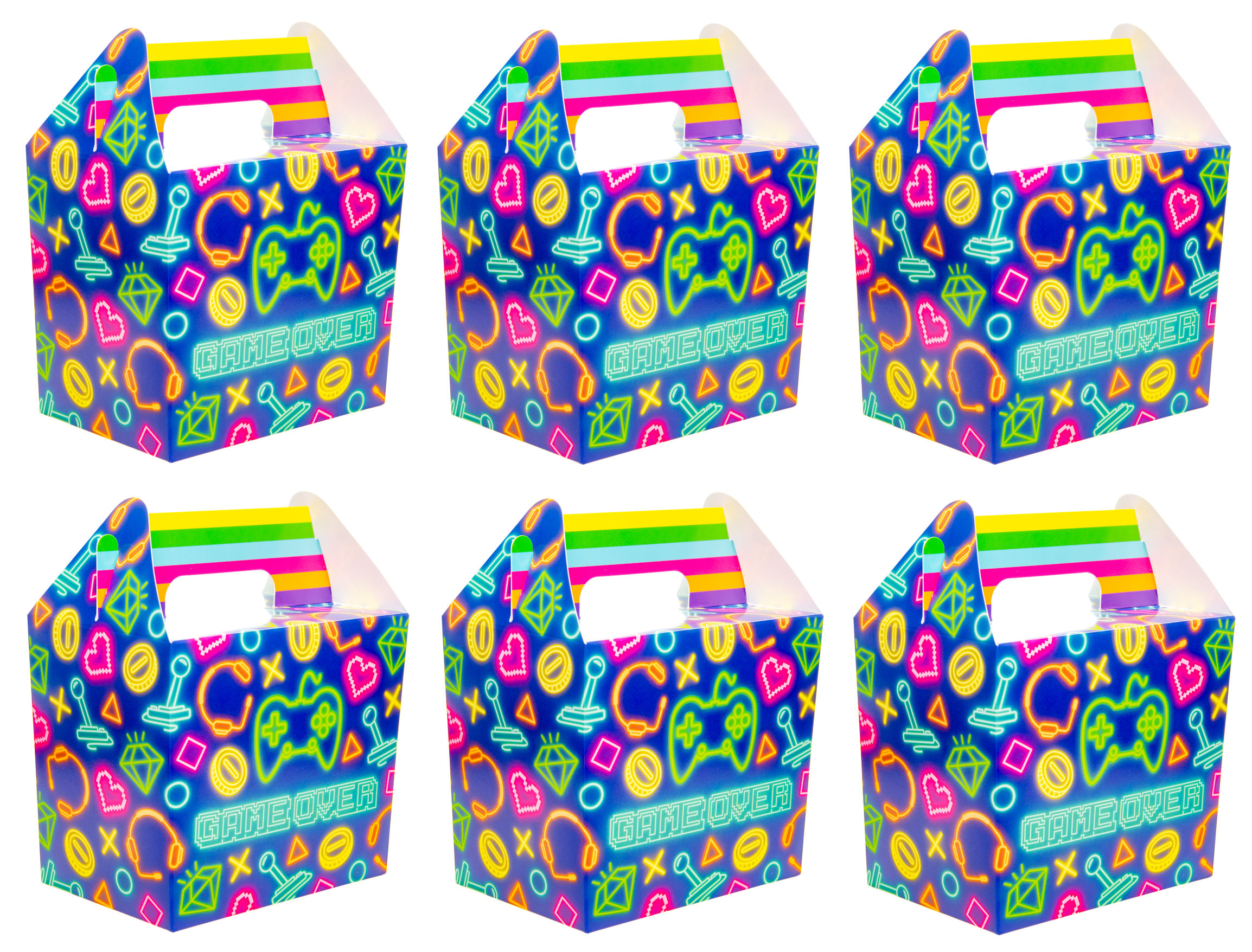 Themed Party Food Lunch Boxes | Set of 6 | Eco-Friendly Cardboard | 14x9.5x12 cm - Picture 30 of 41
