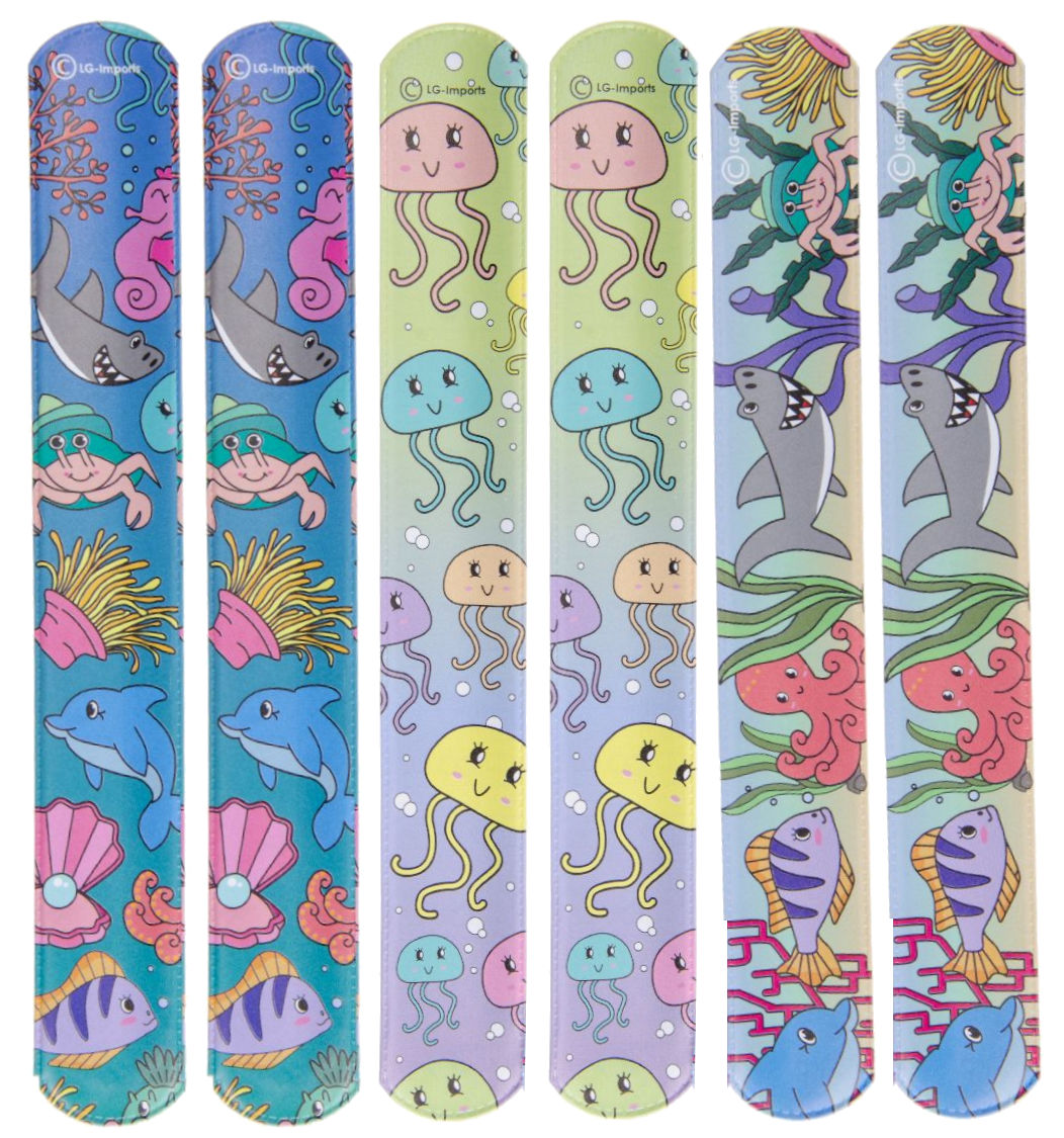 12 Slap Band Bracelets - Kid Party Bags Favour Snap Wrist Stocking Filler Loot - Picture 18 of 27