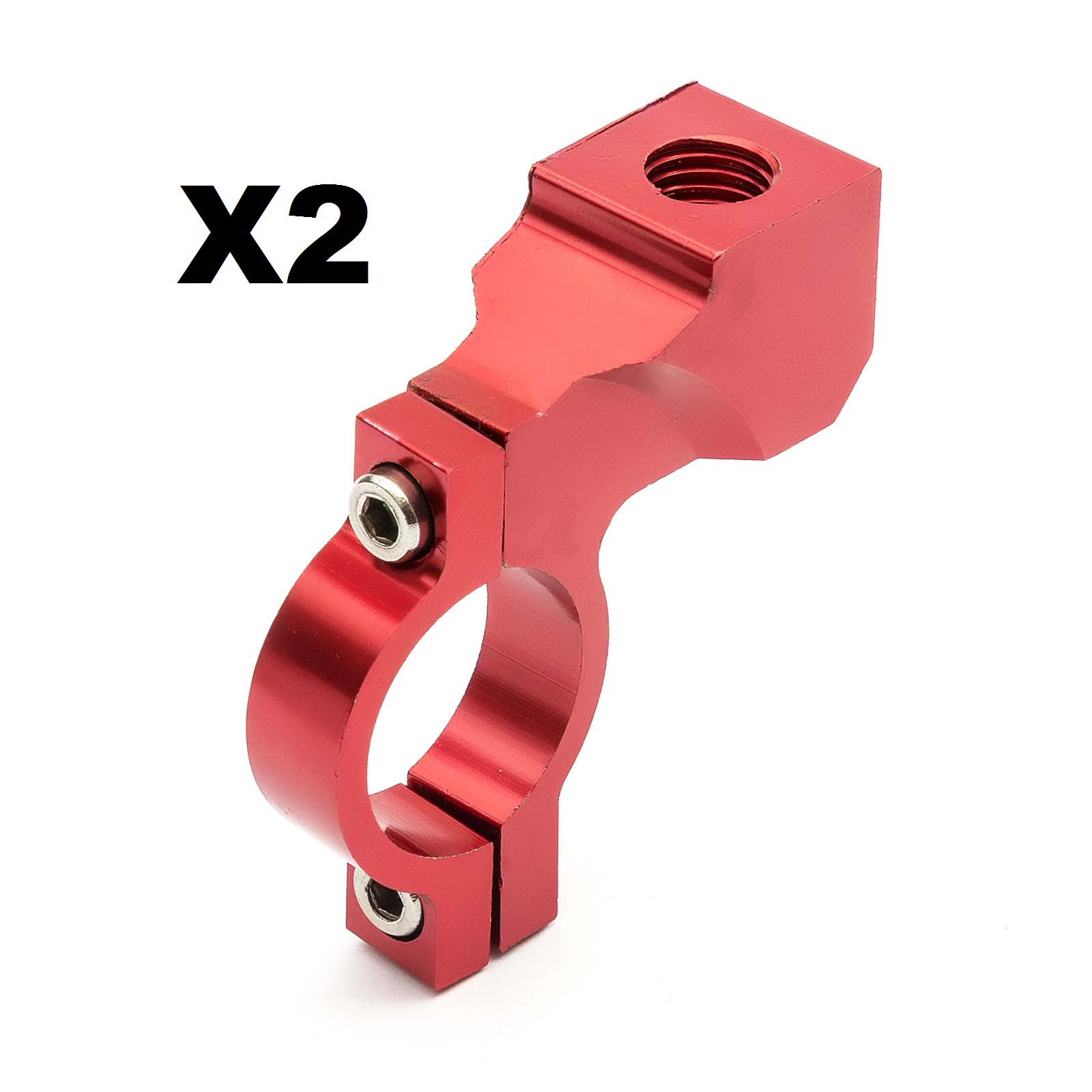 2 Red Mirror Mount Clamp 22mm Handlebar Bar Mobility Scooter Petrol