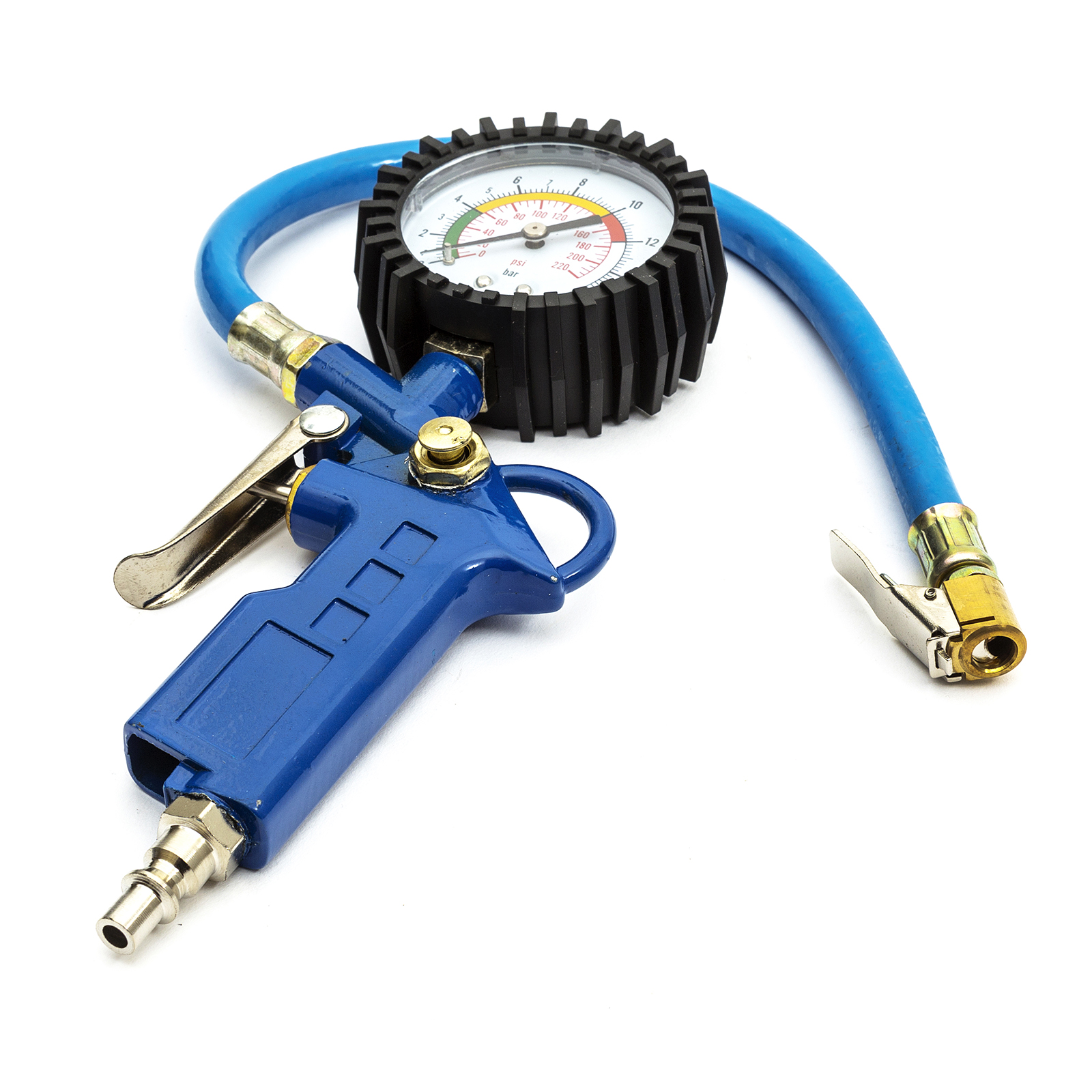 Compressor Air Tyre Inflator Gun Gauge Meter Garage Tool 220PSI 16Bar