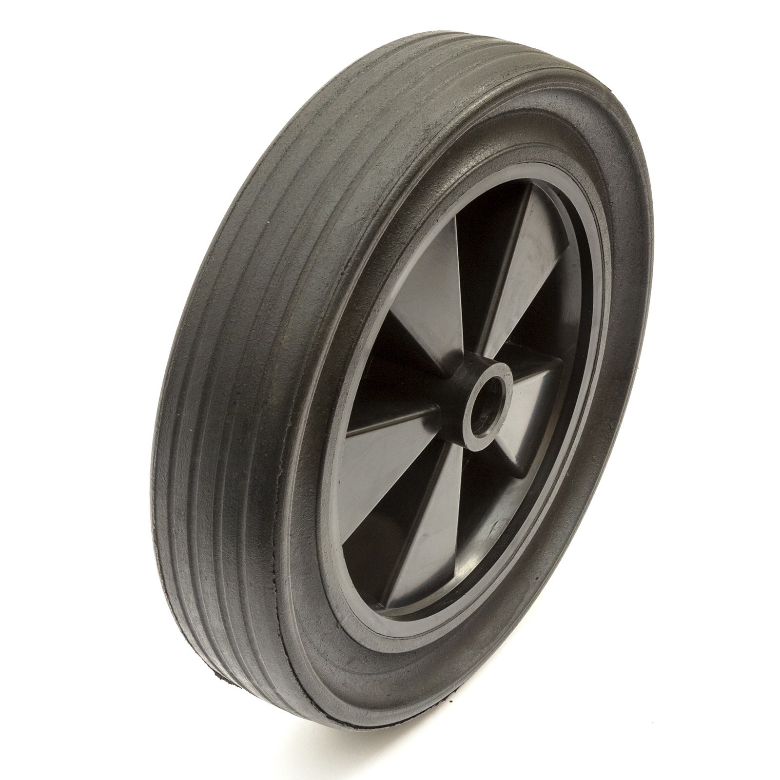 Heavy Duty 12 Inch Plastic Wheel Solid Rubber Tyre Puncture Proof