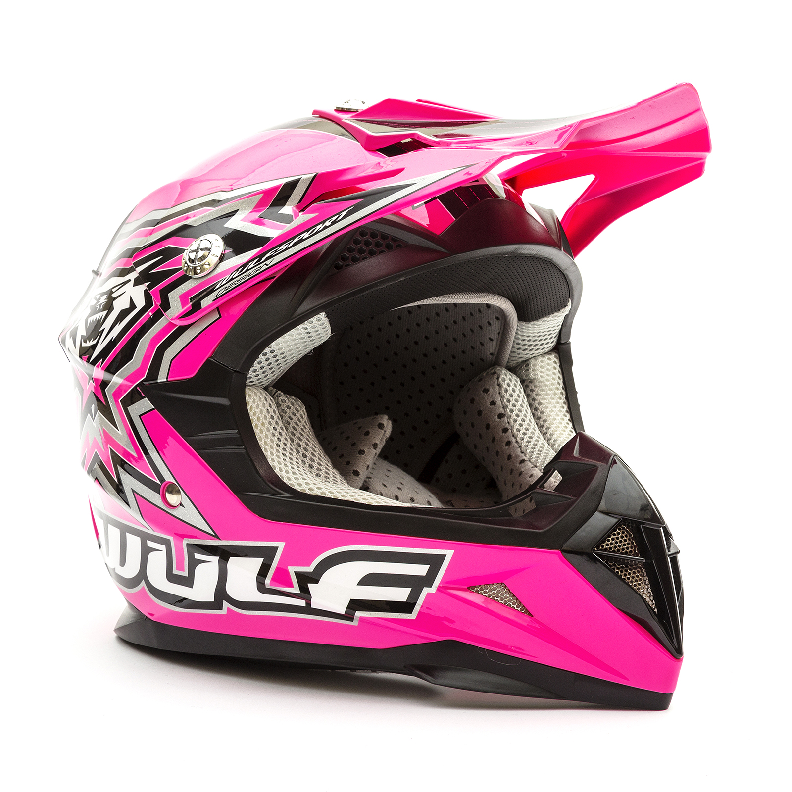 Wulfsport Cub Flite Xtra Helmet Pink Large Motocross Pitbike MX Junior ...