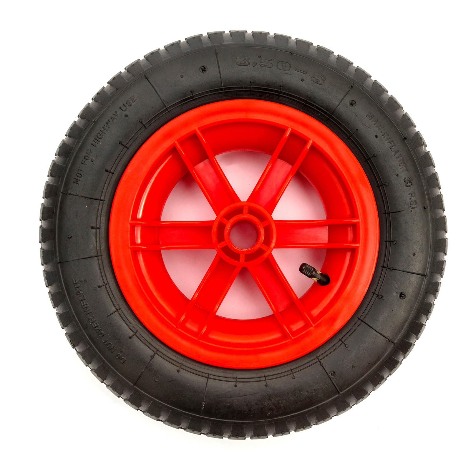 14 Inch 3.508 Red Spoked Wheel Pneumatic Tyre & Inner Tube Wheelbarrow
