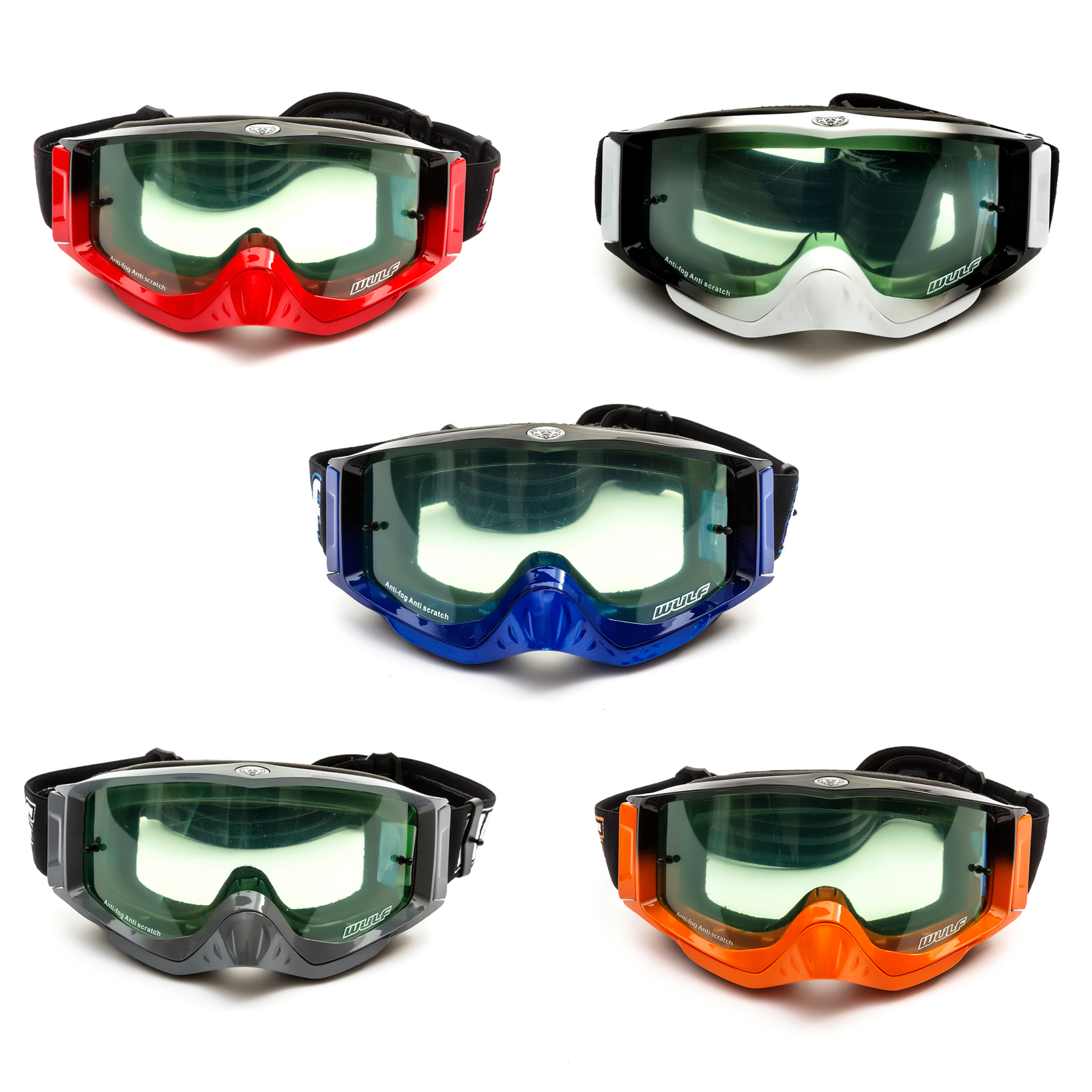 MOTORBIKE WULFSPORT ADULT GEO GOGGLES Motorcycle Motocross Off Road Enduro MX GREY Goggles