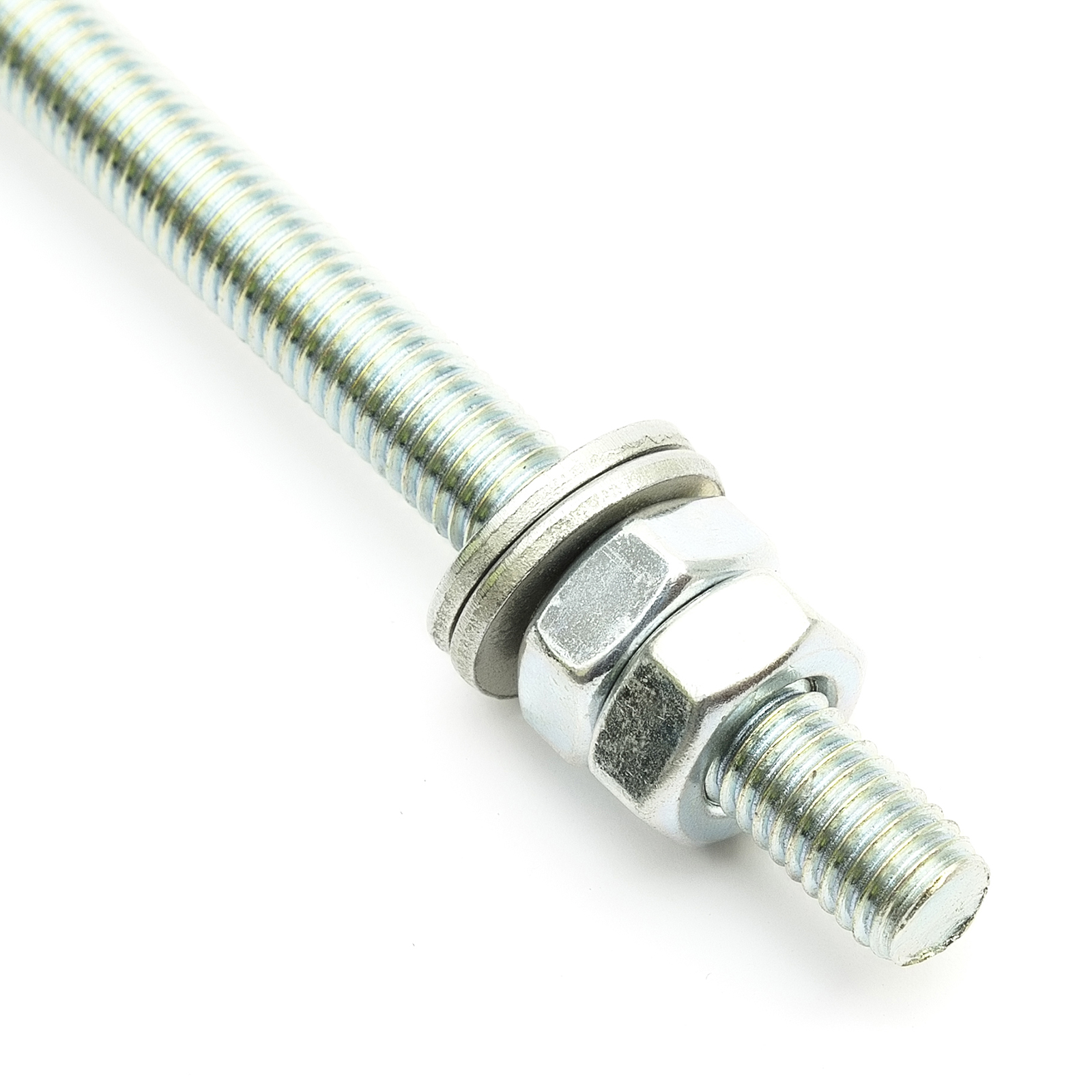 Zinc Plated Steel Threaded Rod Bar M8 x 300mm Includes Lock Nuts