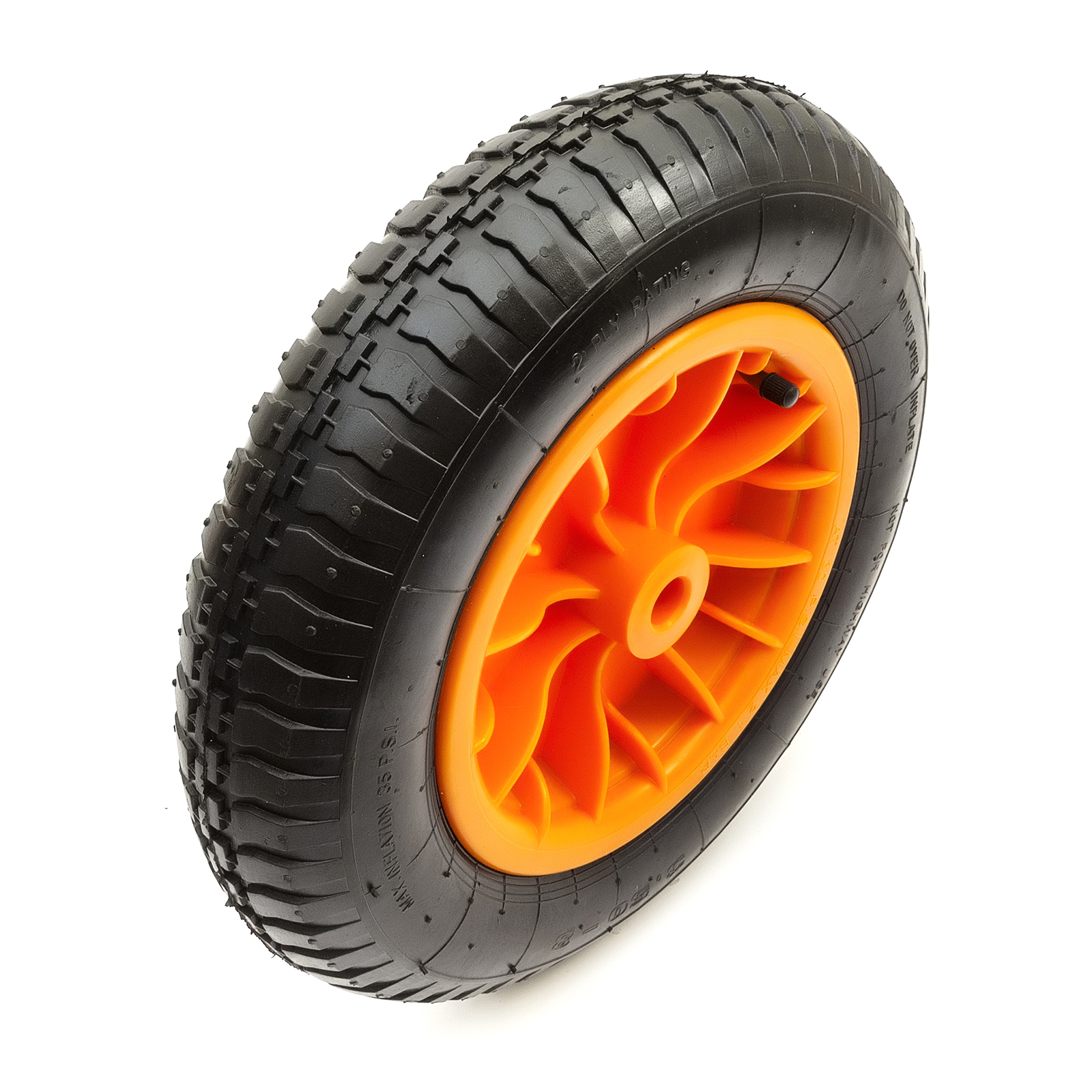 14 Inch Orange Wheel 14" & Pneumatic Tyre & Tube 3.508 Fits