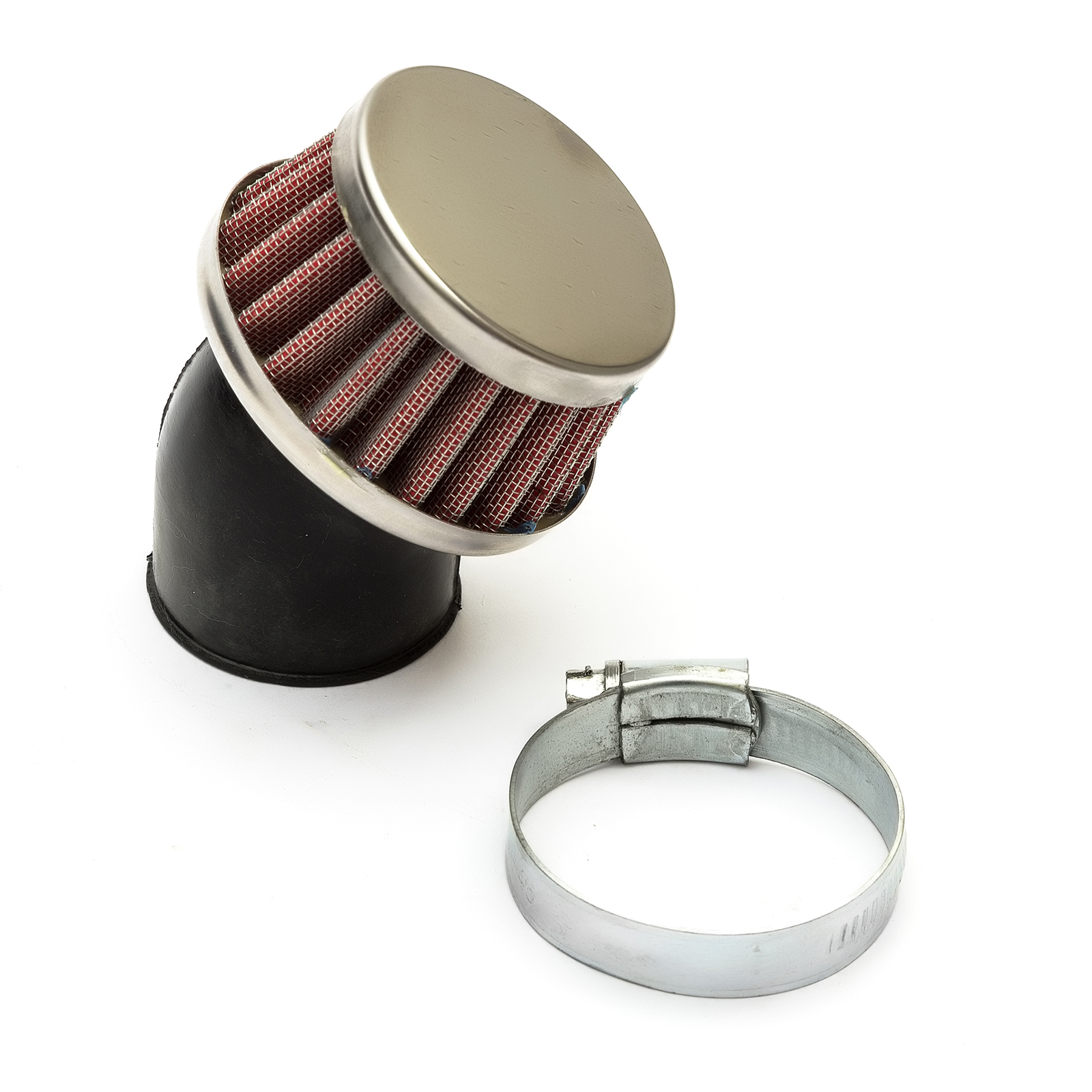 35mm Quad Bike / ATV Air Filter Red Performance Mushroom Style Angled