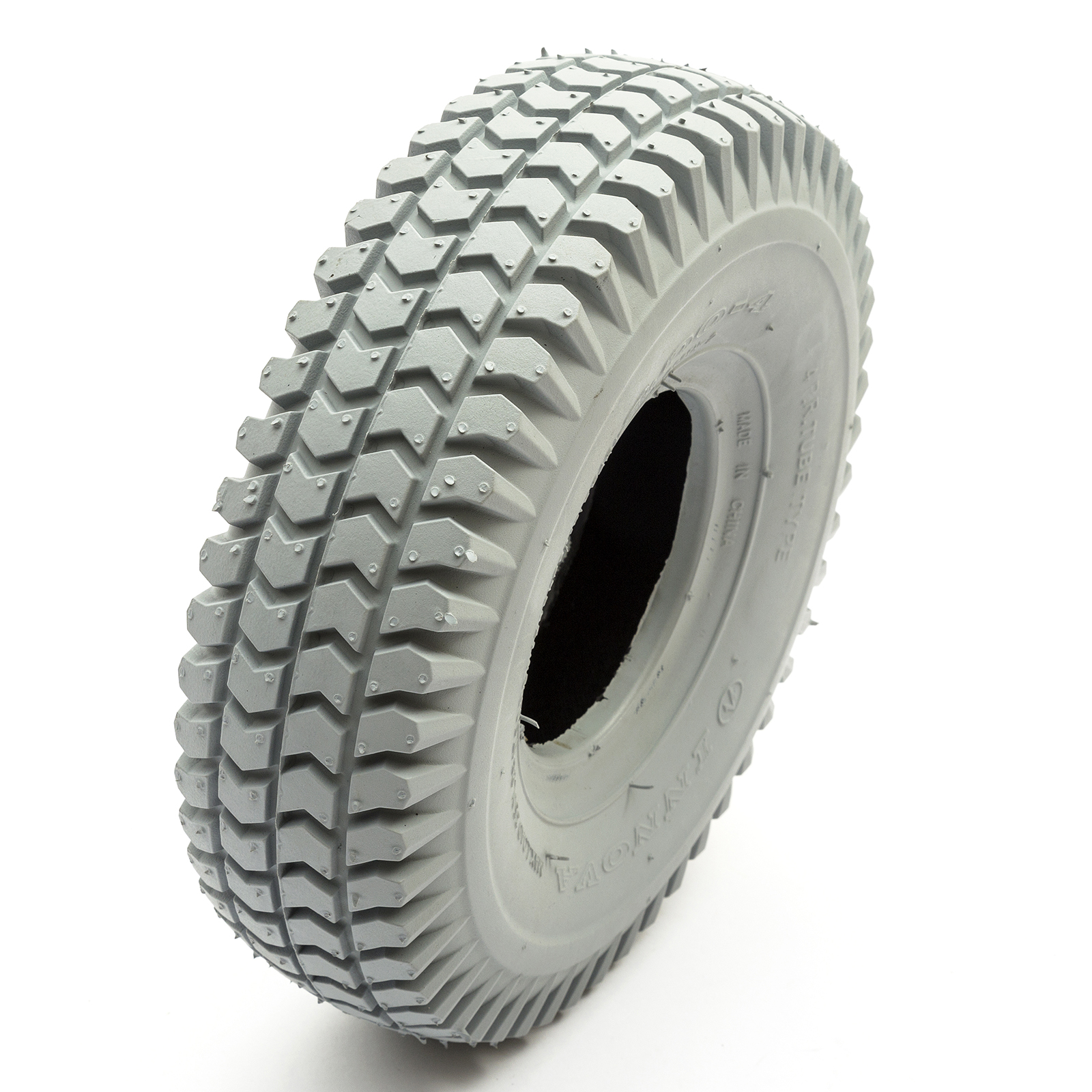 Tyre 3.004 Grey Knobbly Block Tread Fit Mobility Scooter 4 Inch Wheel