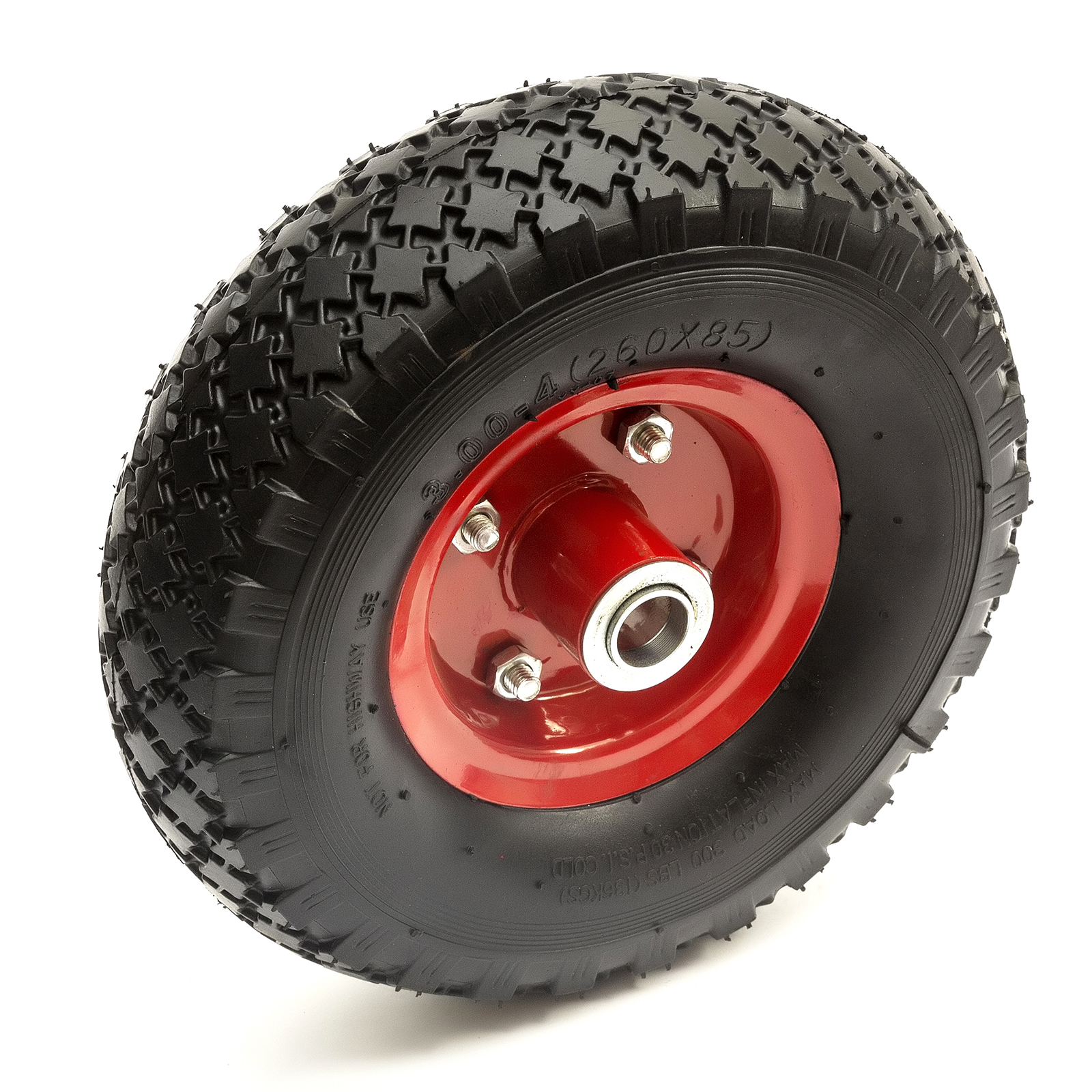 10 Inch 260x85 Tyre & Offset Hub Red Metal Wheel & Bearings Wheelbarrow Barrow eBay