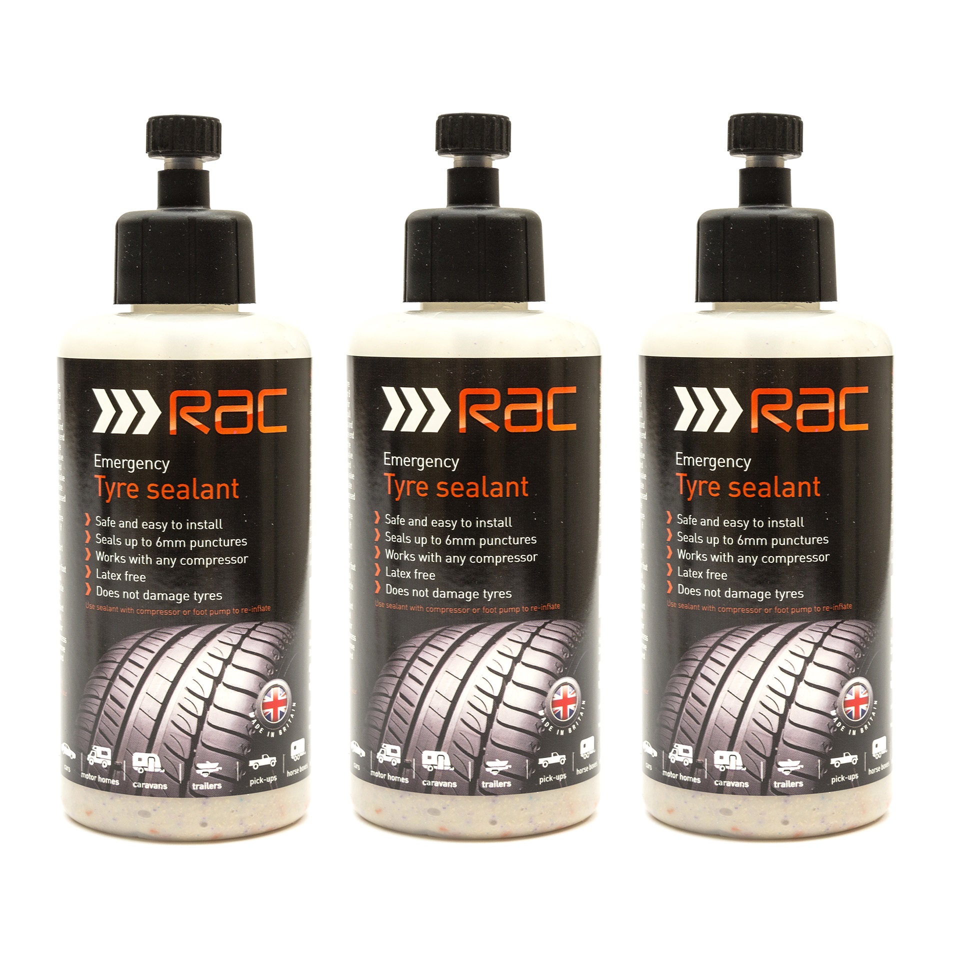2x RAC Emergency Tyre Sealant Puncture Repair Car Flat Tire 300ml No - View #2