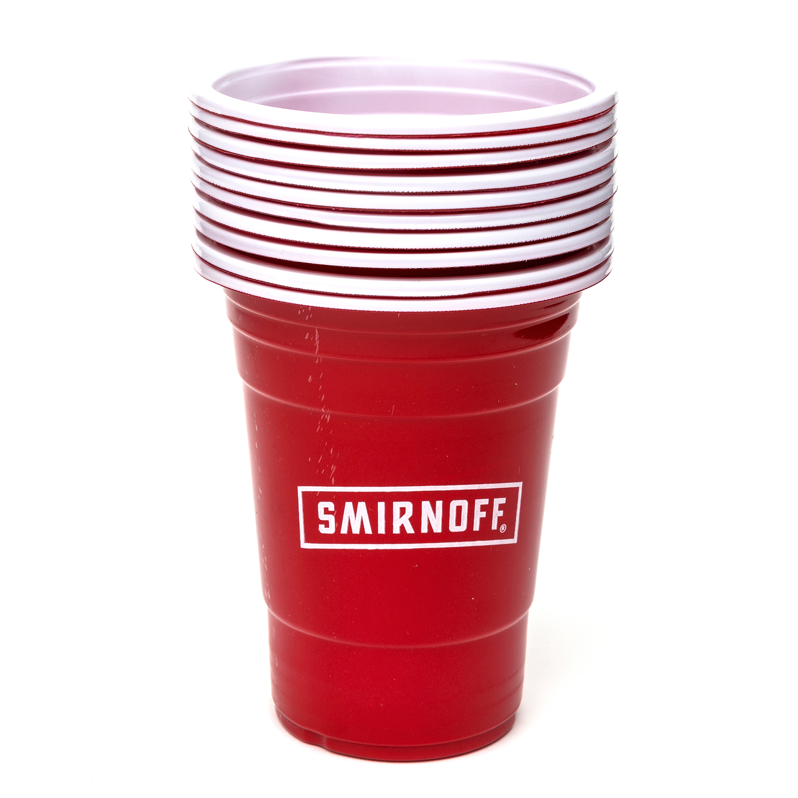 Smirnoff Plastic Cups 100 Pack 400ml Red Dinner Party Barbeque BBQ Home