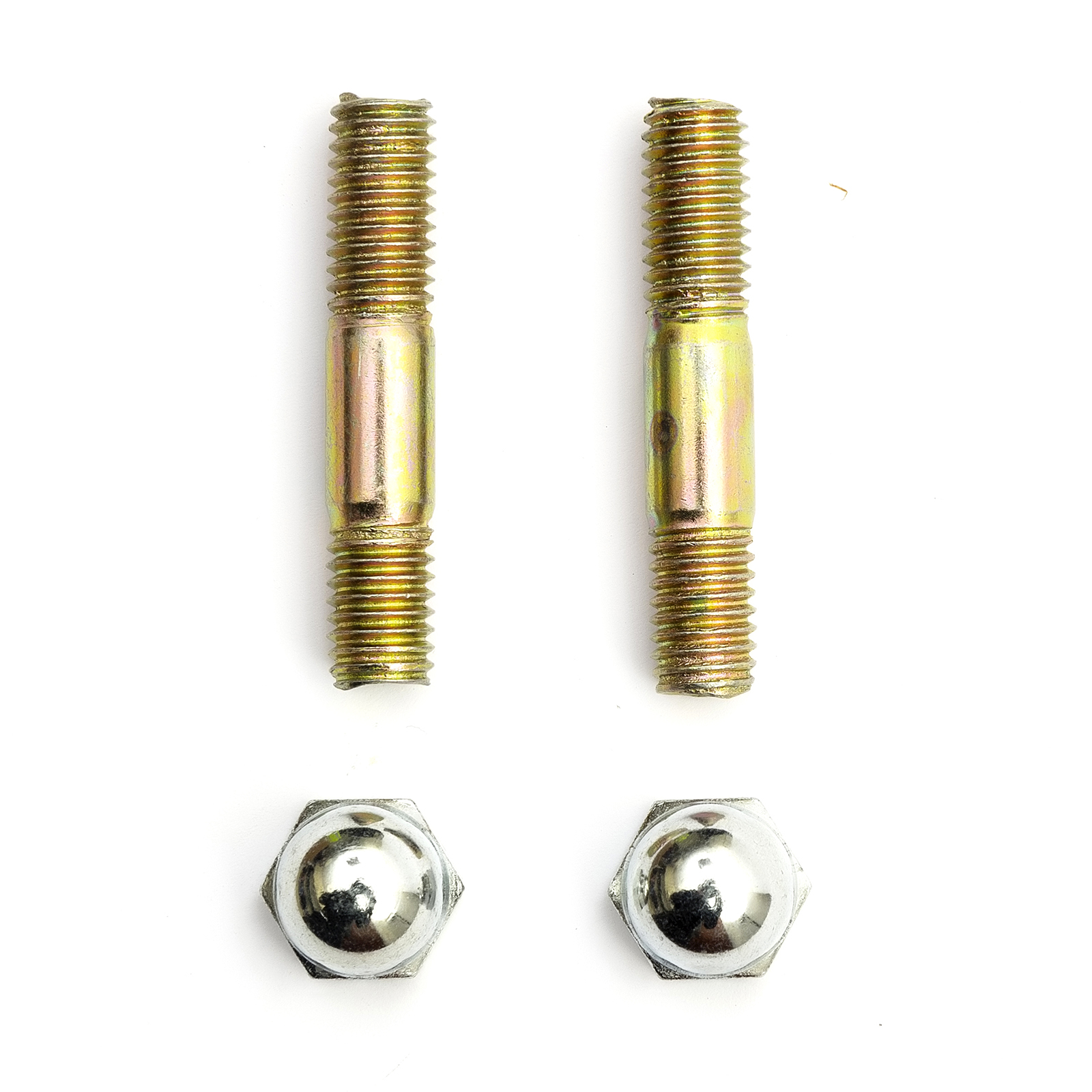 Motorcycles M8 Exhaust Manifold Studs Set 43mm Chrome Caps Tempered