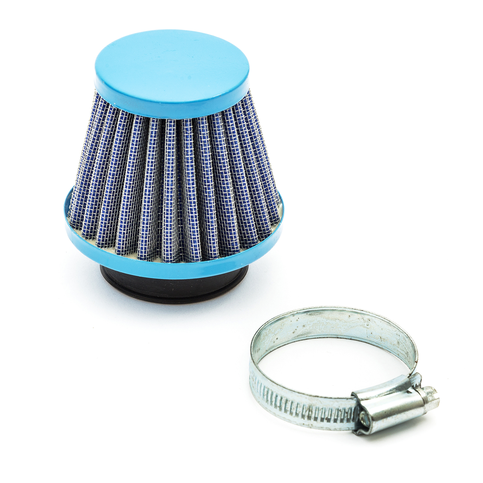 44mm Pitbike Air Filter Blue Performance Mushroom Straight Neck With Cover 