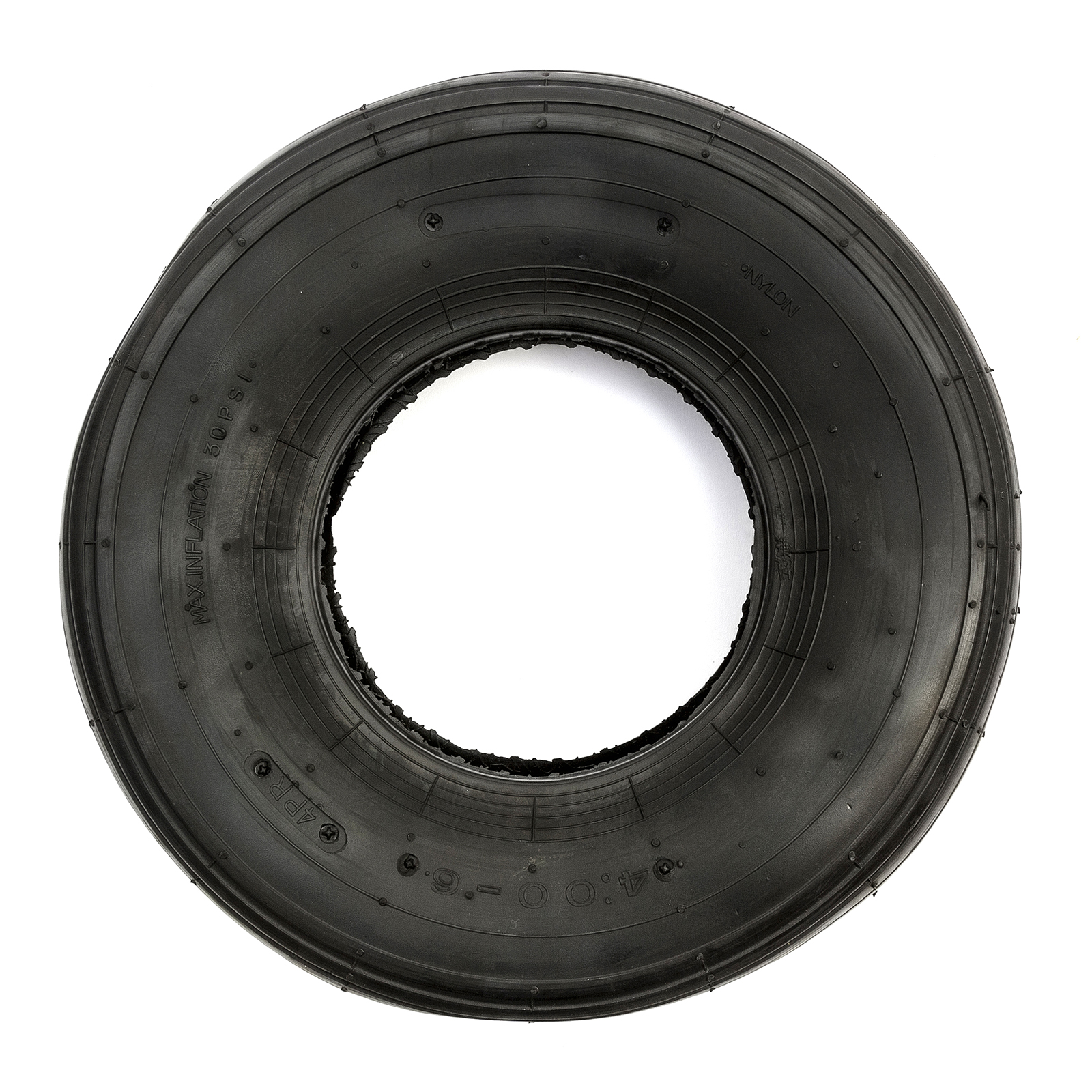 Wheelbarrow Tyre 4.006 4006 400x6 Ribbed Rib Tread 6 Inch Rim Wheel