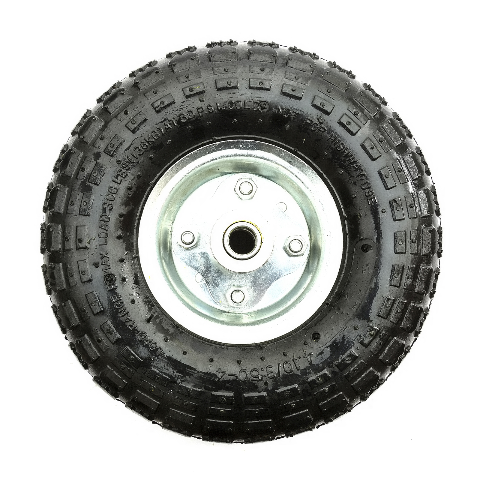 10 Inch 135kg Pneumatic Tyre & Wheel 4.10/3.504 Industrial Wheelbarrow